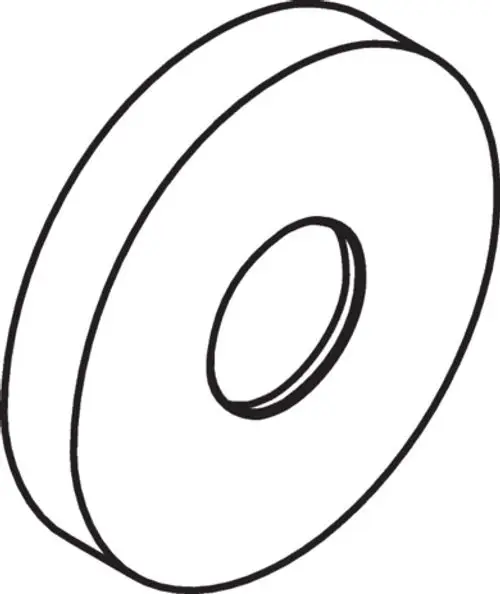Einfache, runde Rosette in chromfarbenem Finish, Teil des AXOR-Produktsortiments. Hat eine zentrale Öffnung und eine flache Form.